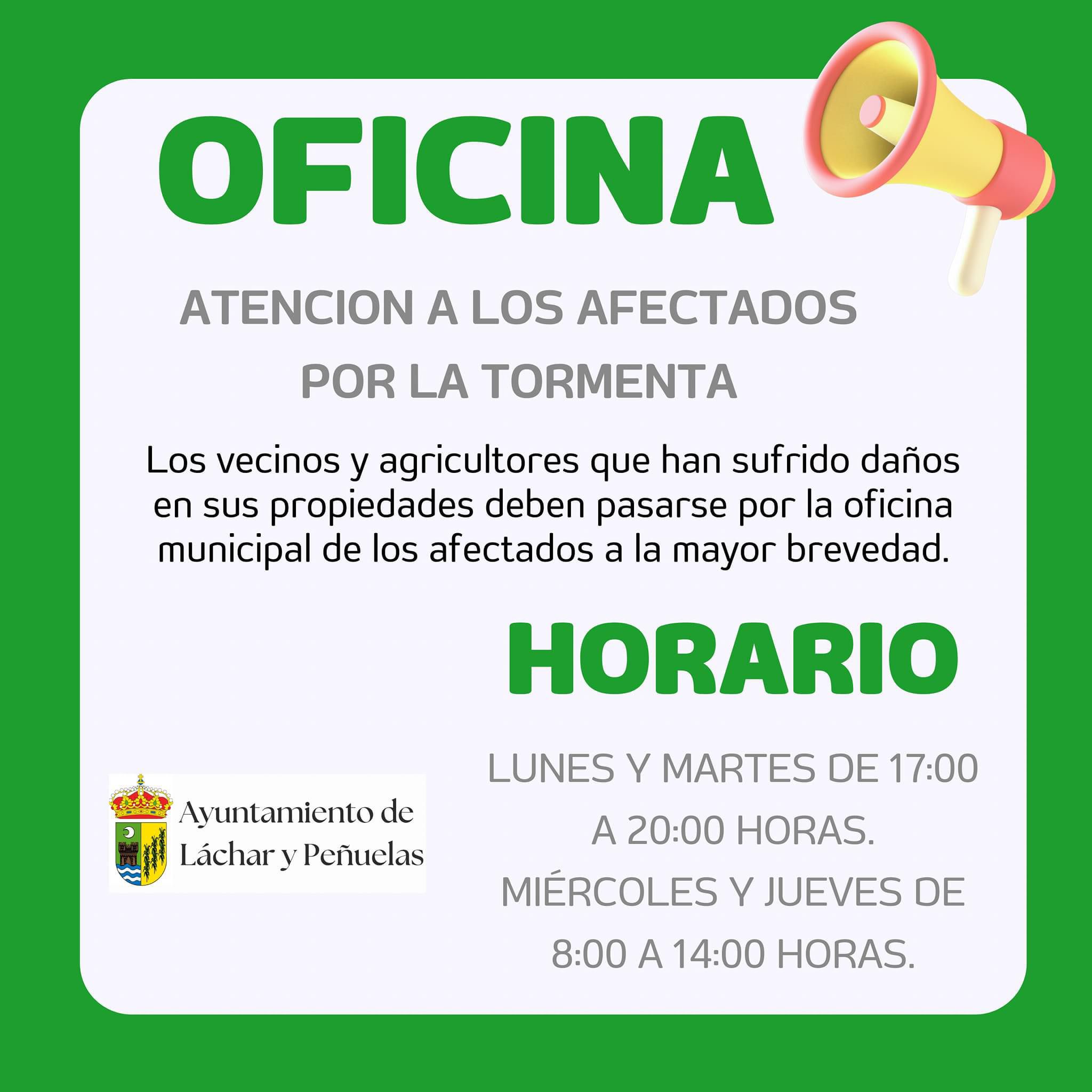 Atención a los afectados por la tormenta