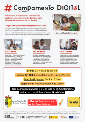Campamento Digital: Actividades Extraescolares en Competencias Digitales (Grupo de Niños de 9 a 13 años)