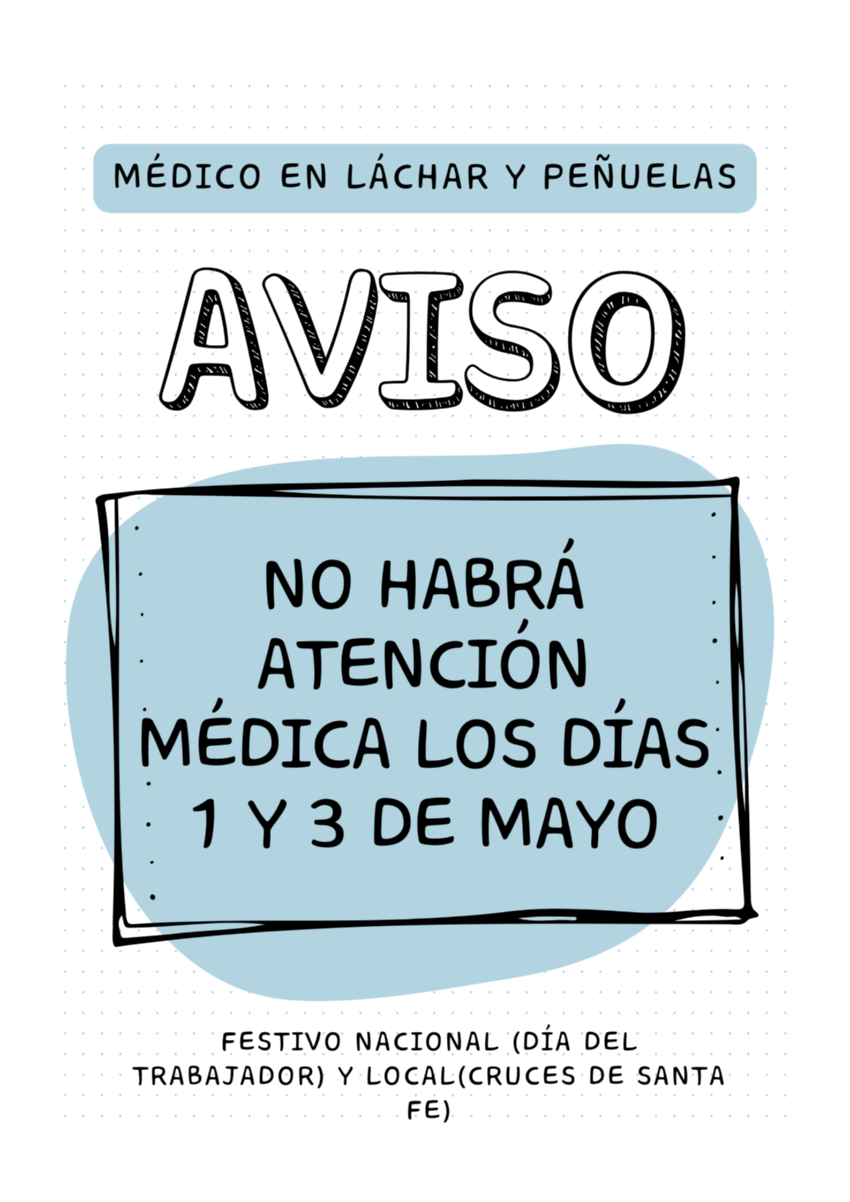 Festivos Sanitarios en Láchar y Peñuelas